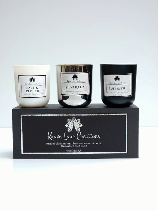 "His Essence" candle trio gift set
