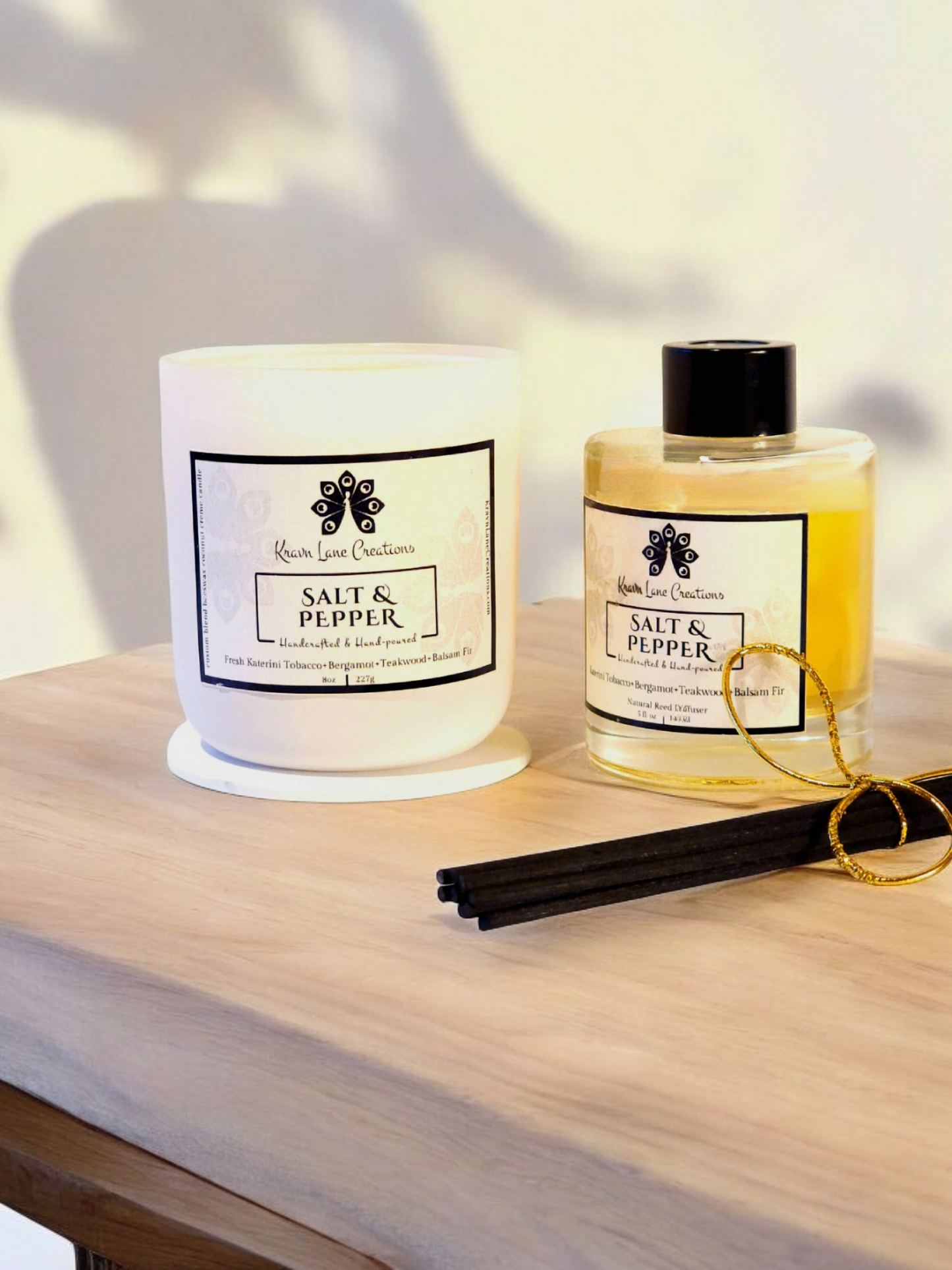 "Salt & Pepper" Luxury Candle + Reed Diffuser