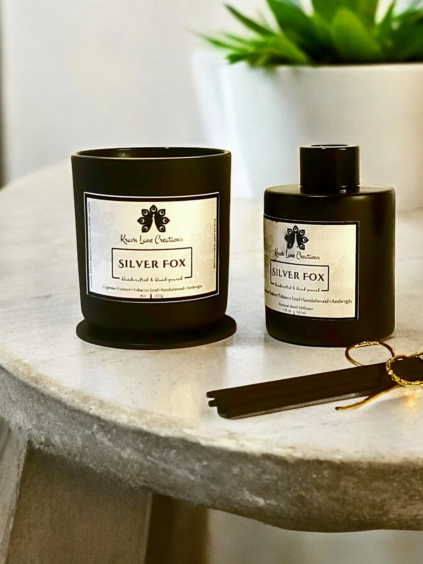"Silver Fox" Luxury Candle + Reed Diffuser