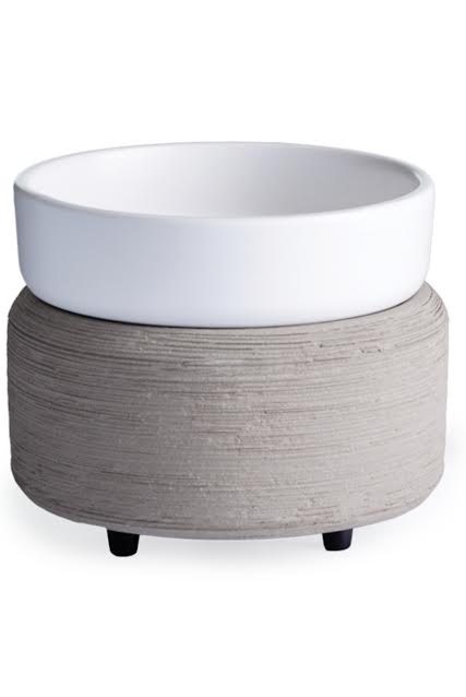 Electric Fragrance Warmer - 2-in-1 White Ceramic & Cement