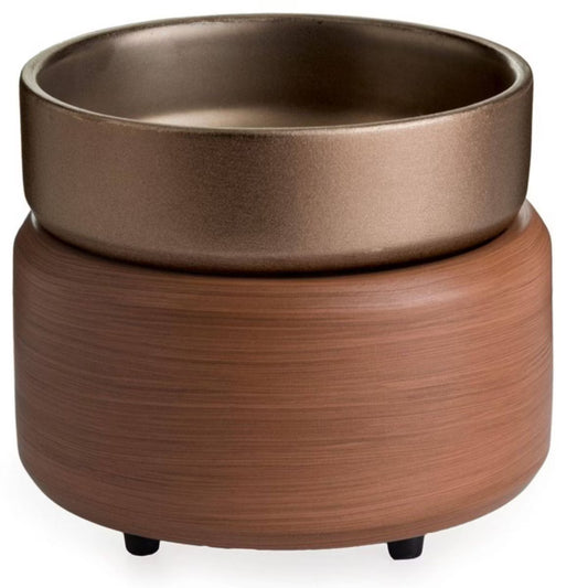 Electric Fragrance Warmer - 2-in-1 Golden Bronze & Brushed Walnut