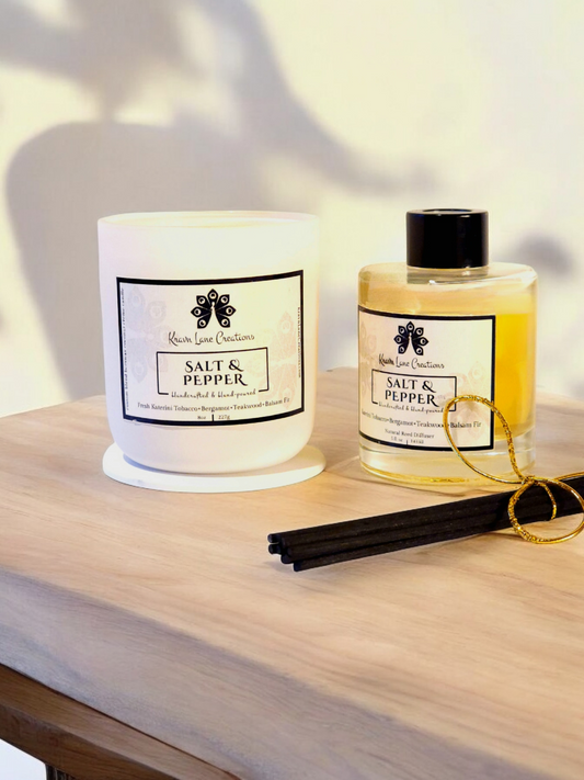"Salt & Pepper" Luxury Candle + Reed Diffuser