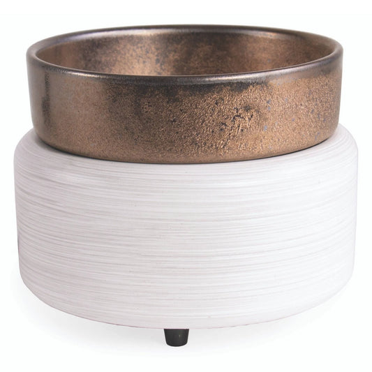 Electric Fragrance Warmer - 2-in-1 Metallic Bronze & Brushed White